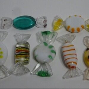 Vintage Murano Glass Candy Pieces Studio Glass x 7